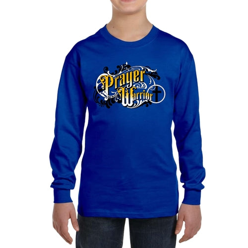 Youth Long Sleeve Graphic T-shirt - Prayer Warrior Victorian Style