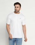 Solid Polyester T-shirt for Men (SIZE-L) (Color-WHITE)