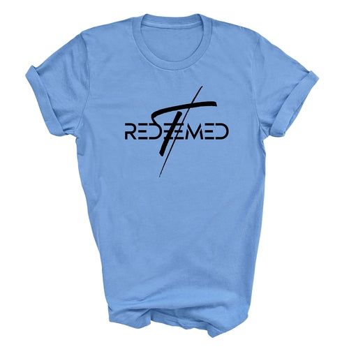 Mens Graphic T-shirt Redeemed Cross Black Illustration