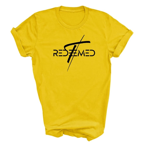 Mens Graphic T-shirt Redeemed Cross Black Illustration