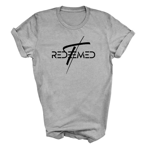 Mens Graphic T-shirt Redeemed Cross Black Illustration