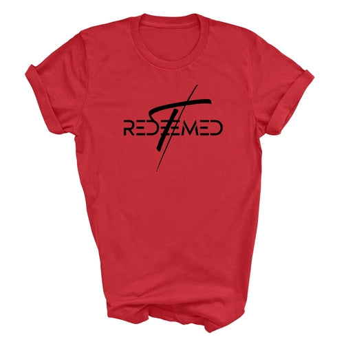 Mens Graphic T-shirt Redeemed Cross Black Illustration