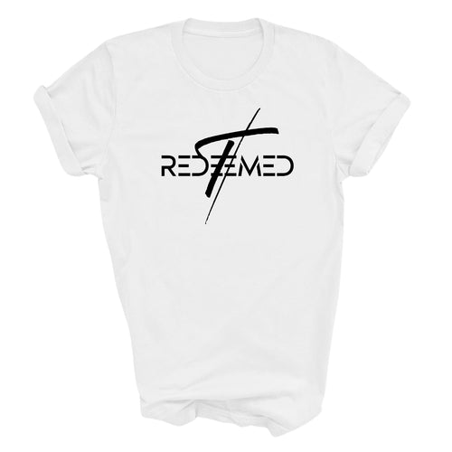 Mens Graphic T-shirt Redeemed Cross Black Illustration