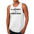Mens Fitness Tank Top Graphic T-shirt Keep Christ in Christmas