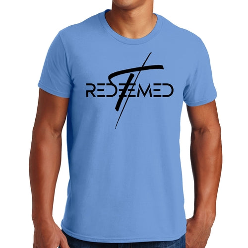 Mens Graphic T-shirt Redeemed Cross Black Illustration