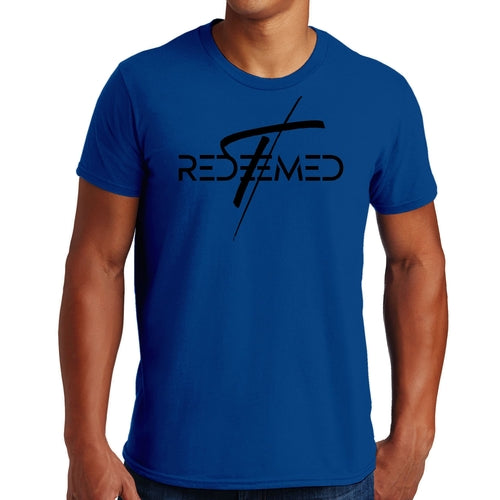 Mens Graphic T-shirt Redeemed Cross Black Illustration