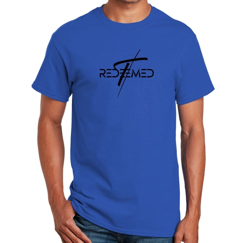 Mens Graphic T-shirt Redeemed Cross Black Illustration