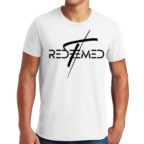 Mens Graphic T-shirt Redeemed Cross Black Illustration