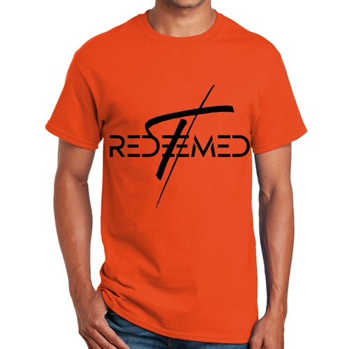 Mens Graphic T-shirt Redeemed Cross Black Illustration