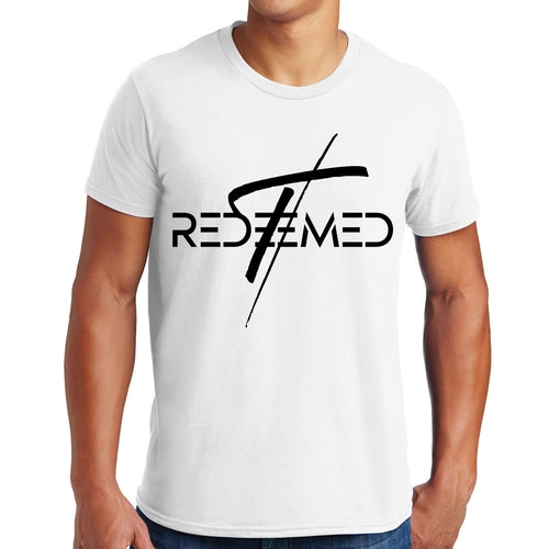Mens Graphic T-shirt Redeemed Cross Black Illustration