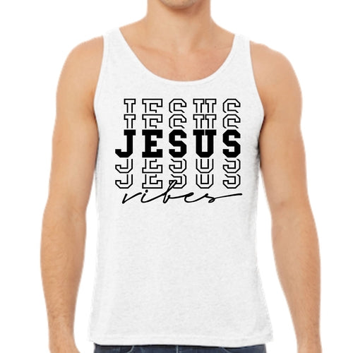 Mens Fitness Tank Top Graphic T-shirt Jesus Vibes