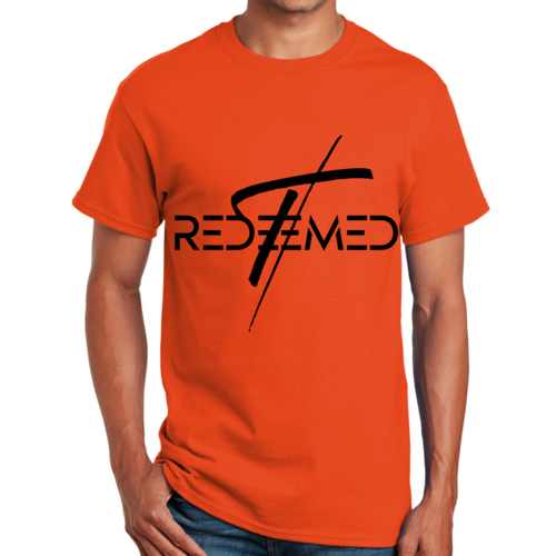 Mens Graphic T-shirt Redeemed Cross Black Illustration