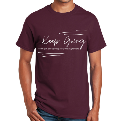 Mens Graphic T-shirt Keep Going Don't Give Up - Inspirational