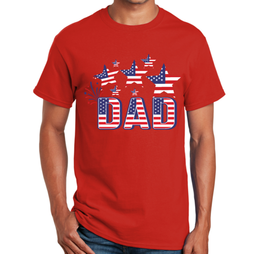 Mens Graphic T-Shirt Dad Independence Day 4th of July Celebration