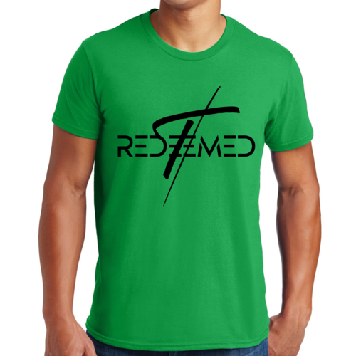 Mens Graphic T-shirt Redeemed Cross Black Illustration