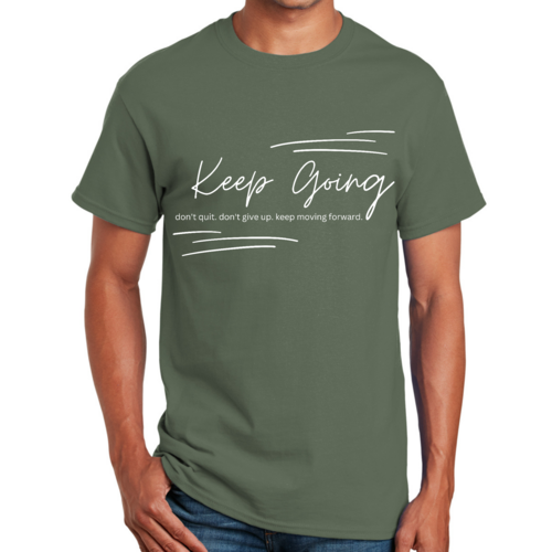 Mens Graphic T-shirt Keep Going Don't Give Up - Inspirational