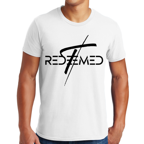 Mens Graphic T-shirt Redeemed Cross Black Illustration