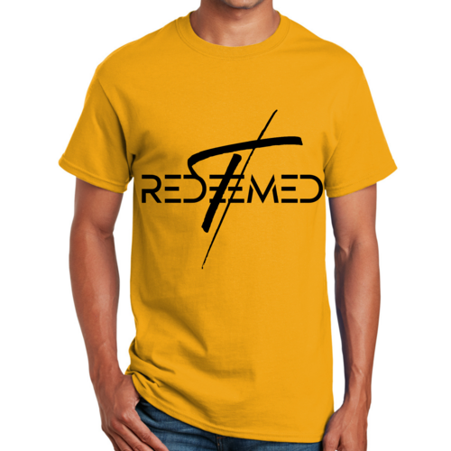 Mens Graphic T-shirt Redeemed Cross Black Illustration