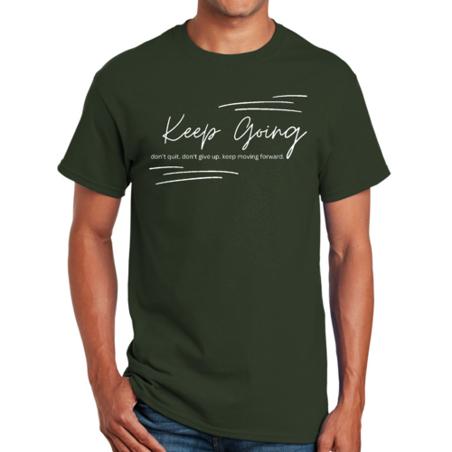 Mens Graphic T-shirt Keep Going Don't Give Up - Inspirational