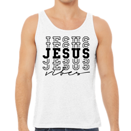 Mens Fitness Tank Top Graphic T-shirt Jesus Vibes