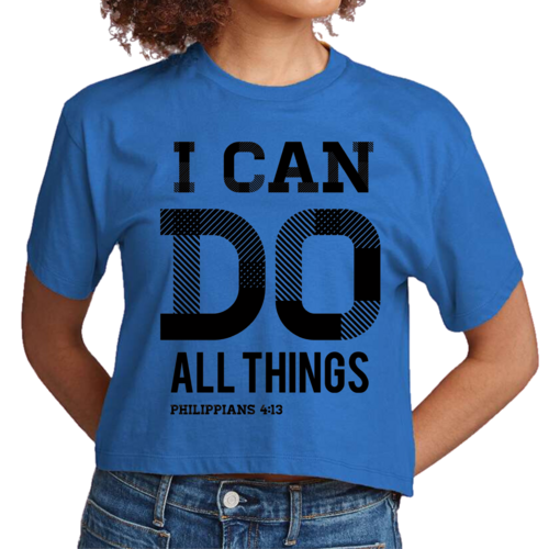 Womens Cropped Graphic T-shirt - i can do All Things Philippians 4:13