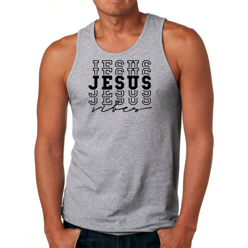 Mens Fitness Tank Top Graphic T-shirt Jesus Vibes