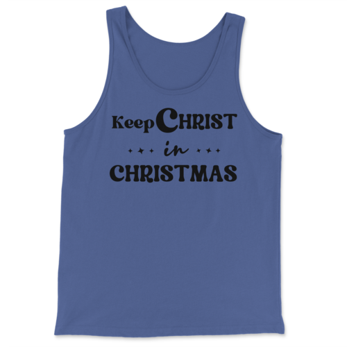 Mens Fitness Tank Top Graphic T-shirt Keep Christ in Christmas
