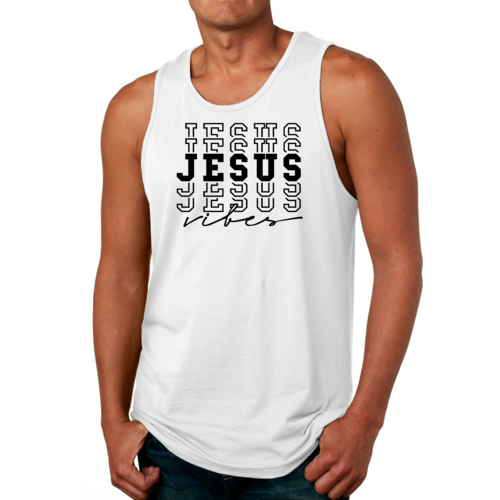 Mens Fitness Tank Top Graphic T-shirt Jesus Vibes