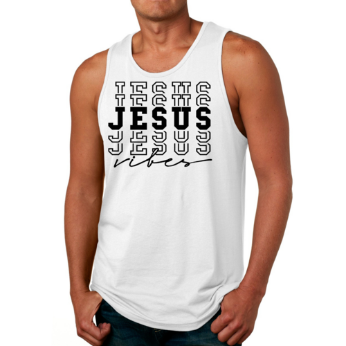 Mens Fitness Tank Top Graphic T-shirt Jesus Vibes