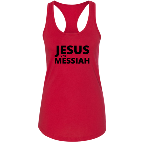 Womens Fitness Tank Top Graphic T-shirt - Jesus one Messiah Black
