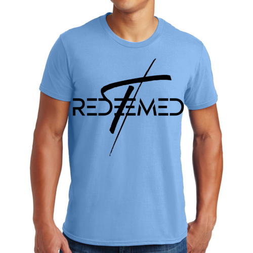 Mens Graphic T-shirt Redeemed Cross Black Illustration