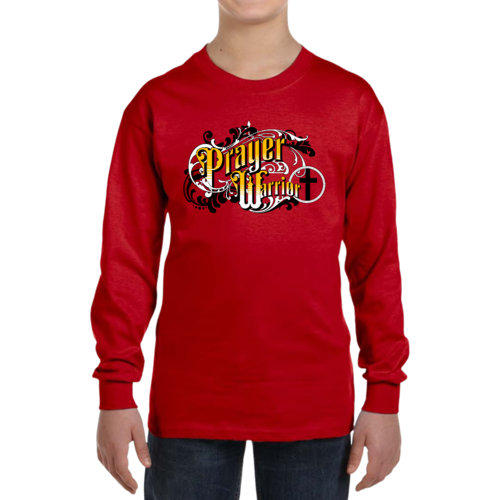 Youth Long Sleeve Graphic T-shirt - Prayer Warrior Victorian Style