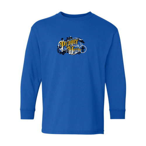 Youth Long Sleeve Graphic T-shirt - Prayer Warrior Victorian Style