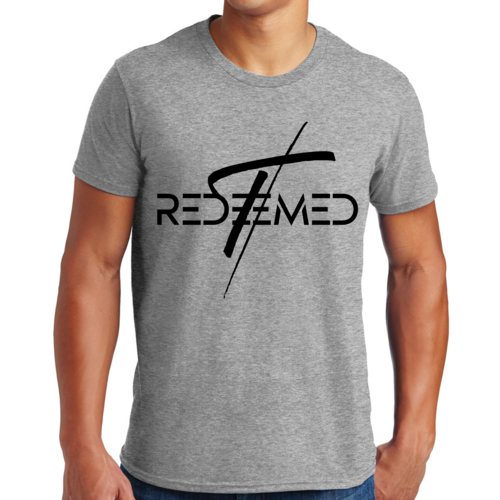 Mens Graphic T-shirt Redeemed Cross Black Illustration