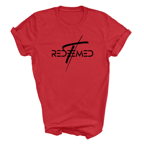 Mens Graphic T-shirt Redeemed Cross Black Illustration