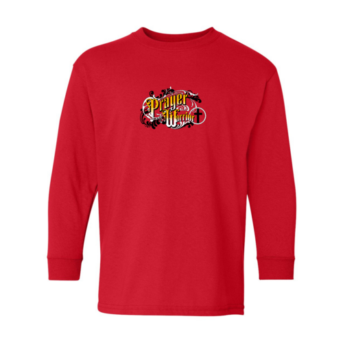 Youth Long Sleeve Graphic T-shirt - Prayer Warrior Victorian Style