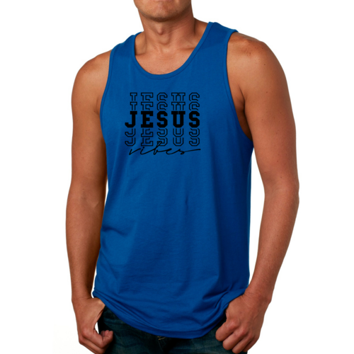 Mens Fitness Tank Top Graphic T-shirt Jesus Vibes