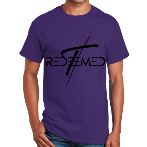 Mens Graphic T-shirt Redeemed Cross Black Illustration
