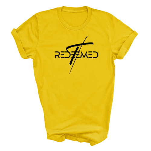 Mens Graphic T-shirt Redeemed Cross Black Illustration