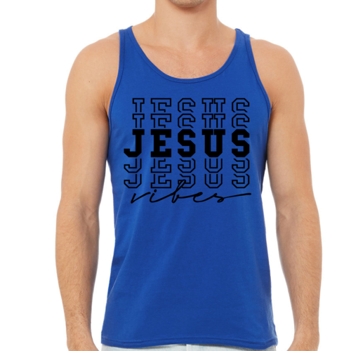 Mens Fitness Tank Top Graphic T-shirt Jesus Vibes