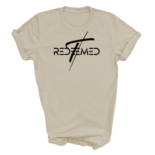 Mens Graphic T-shirt Redeemed Cross Black Illustration