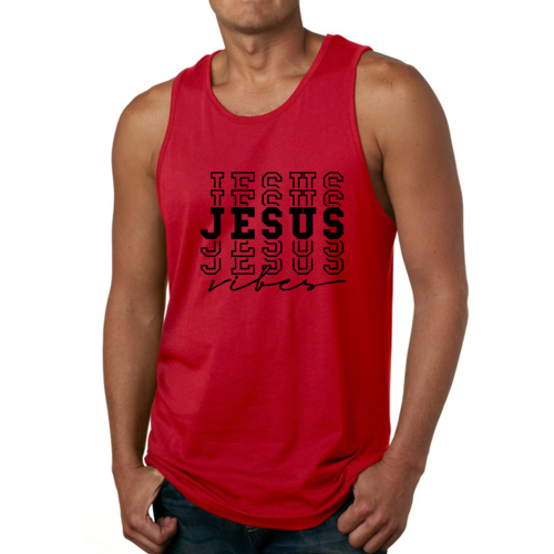 Mens Fitness Tank Top Graphic T-shirt Jesus Vibes