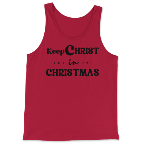 Mens Fitness Tank Top Graphic T-shirt Keep Christ in Christmas