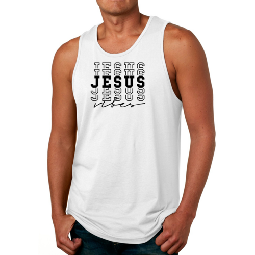Mens Fitness Tank Top Graphic T-shirt Jesus Vibes