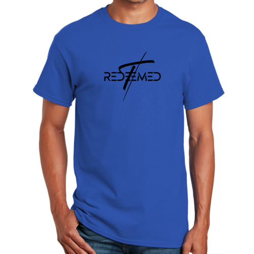 Mens Graphic T-shirt Redeemed Cross Black Illustration