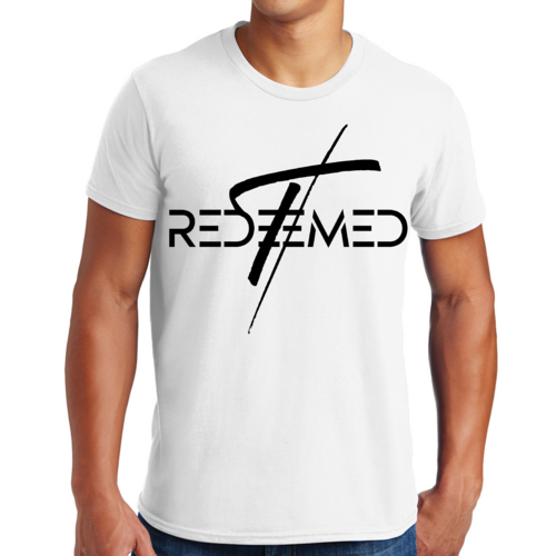 Mens Graphic T-shirt Redeemed Cross Black Illustration