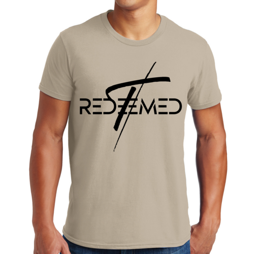 Mens Graphic T-shirt Redeemed Cross Black Illustration