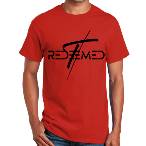 Mens Graphic T-shirt Redeemed Cross Black Illustration