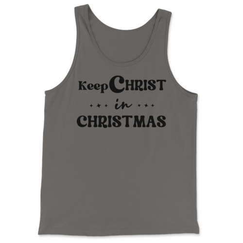 Mens Fitness Tank Top Graphic T-shirt Keep Christ in Christmas